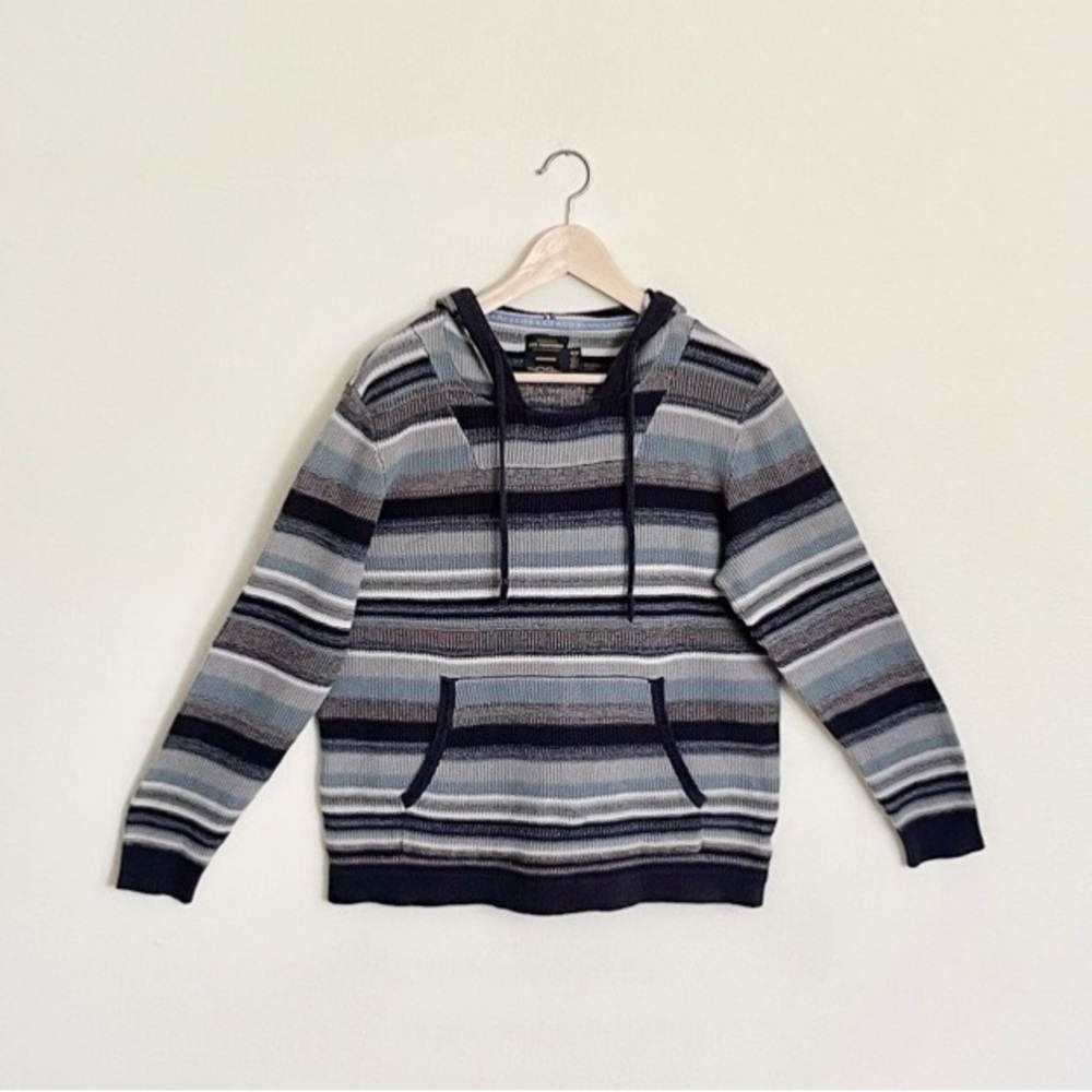 CPO Provisions Knit Striped Blue Gray Hoodie Adult size Medium